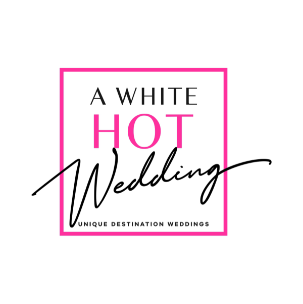 a white hot wedding logo